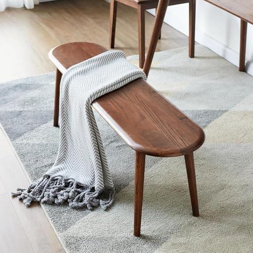 PRMTYUP Esszimmerbank Aus Massivholz Mit Abgerundeten Ecken, Schlafzimmer Bank Am Fußende des Bettes, Sitzbank Für Den Flur, Für Schlafzimmer, Esszimmer, Eingangsbereich,A