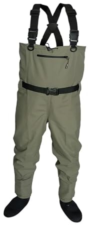 HDNSAUD Waders Fly Fishing Children Waders Neoprene Foot For Men Raft Quick-dry Waterproof And Breathable(Green S)