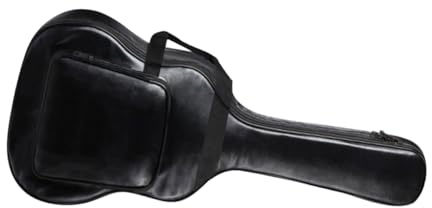 ERINGOGO 41-Zoll Gitarrentasche Schwarz aus Pu mit Doppel Schultergurten | 40/41 Zoll, Seitentaschen und Großes Außenfach, für Training und Reise, Ergonomisch und Wasserabweisend