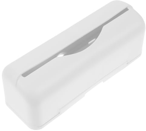 PAMINGONO Wall-Mounted Kitchen Bag Dispenser Large Capacity Plastic Grocery Bag Saver Waste Holder Storage Box White 18x6x6.5cm for Home and Kitchen Organization