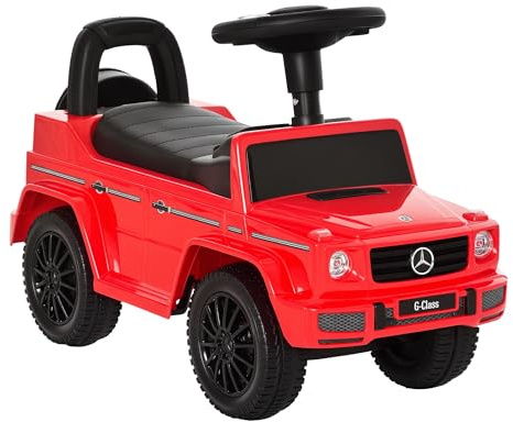 HOMCOM Camion Porteur Enfants véhicule à Pousser Licence Mercedes Benz 12-36 Mois Coffre klaxon phares Rouge