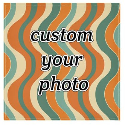 Personalisierbare Servietten aus Stoff mit nahtlosem Muster, Orange und Blaugrün, wiederverwendbar, waschbar, umweltfreundlich, dekorative Stoffservietten für Hochzeit, Tuch, Abendessen,