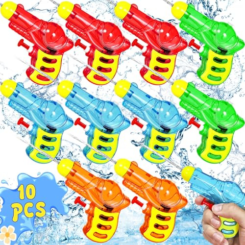 Vautvis Mini Wasserpistole Klein, 10 Stück Kleine Wasserpistole Kinder Ab 2 3, Spritzpistole Kinder, Mini Wasserspritzpistole Wasser Spielzeug Für Sport, Pools, Strände Und Wasserschlachten Im Freien
