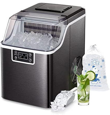 Ice Maker Countertop, Countertop Ice Maker Machine, Pellet Ice Maker for Home/Office/Bar/Party, Pebble Ice Maker Machine with Self-Cleaning, 35Lbs of Ice Per Day