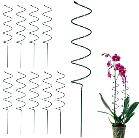 Rankhilfe Tomaten, 10er Set Rankhilfe 40cm, Spiral Pflanzenstütze aus Metall, Tomatenstäbe, Pflanzenstab, Blumenstütze, Rankhilfe Zimmerpflanzen, für Garten-/Zimmerpflanze (B)