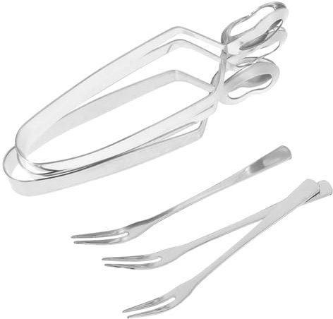 Holibanna 3juegos Utensilios Para Caracoles Acero Inoxidable Resistente Mango Cómodo Incluye Pinzas y Tenedores Para Cenas De Caracoles Para Uso Doméstico y Regalos De Inauguración De Casa