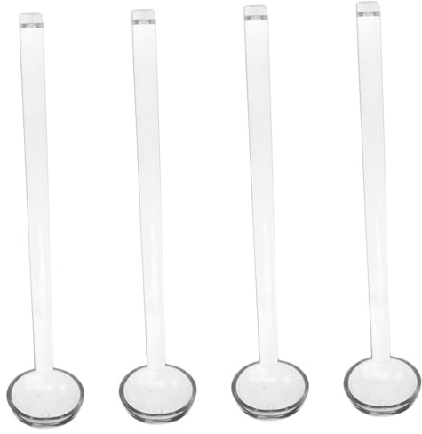 ULTECHNOVO 4pièces Set De Louches Transparentes Légères Pour Servir Punch Jus Et Sauces Plastique Réutilisable à Long Manche Ergonomique Adapté Cuisine Basse Température