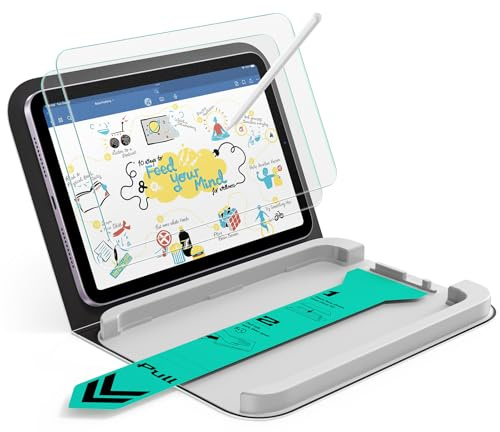 ESR 2 Stück Paper-Feel Schutzfolie für iPad Mini (A17 Pro) 7/6, 9H Härte | 2024/2021, Schreiben und Zeichnen wie auf Papier, Panzer Schutz Glas mit UltraFit Ablage, Matt Schreibfolie, Blendschutz