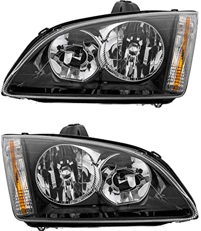 Halogen Scheinwerfersatz Scheinwerfer Satz Hauptscheinwerfer Set links und rechts H7/H1 schwarz passend für Focus II DA_ HCP DP FFS