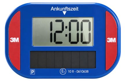 kaiser24 Elektronische Parkscheibe Auto Automatisch mit Solar & Batterie – Digitale E-Parkscheibe StVZO Konform – LCD Display – Automatische Parkzeiterkennung – KBA Zugelassen