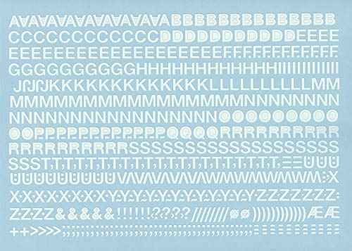 Selbstklebende Großbuchstaben Folie weiß, 10 mm, 1 Bogen