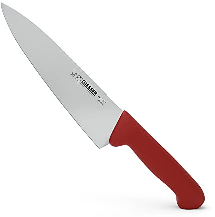 Giesser seit 1776 - Made in Germany - Kochmesser rot, Basic Red, Klinge 20 cm, rutschfest, Küchenmesser spülmaschinenfest, rostfrei