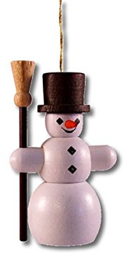 Rudolphs Schatzkiste Baumbehang Schneemann bunt Höhe=7cm NEU Weihnachten Christbaum Baumschmuck Holzschmuck Holz Seiffen Erzgebirge Strauchbehang Dekoration