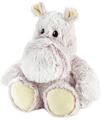 Warmies Plüsch Marshmallow Nilpferd Mikrowellen-Erwärmbarer Gewichteter Teddy mit französischem Lavendelduft, heißer oder kalter Weizensack für kühle Entspannung und warme Linderung
