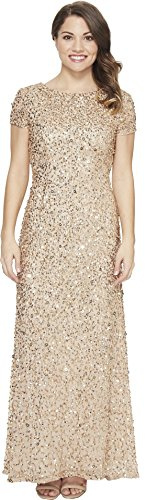 Adrianna Papell - Damen - Langes Abendkleid - Scoop Back Long Dress - Glamourös, schimmernd, stilvoll