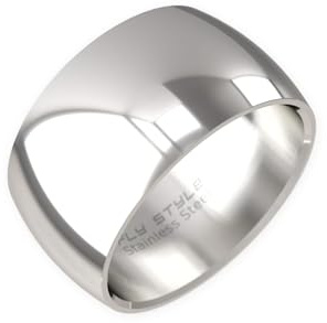 Fly Style Breiter Edelstahl Bandring - Herren Damen Daumenring - Hochwertiger Verlobungs- und Ehering, Ring Grösse:24.9 mm, Oberfläche:12mm Poliert
