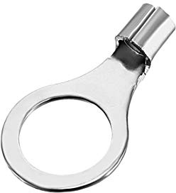 sourcing map Copper Wire Lugs,16-14AWG RNB2-8,Bolt Hole,Battery Cable Ends Eyelets Crimp Tubular Ring Terminals Connectors Silver Tone 50Pcs