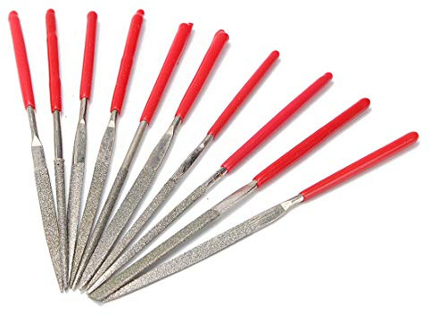 Diamant-Nadelfeilen-Set, 3 x 140 mm, diamantbeschichtetes Nadelfeilen-Set, Juwelier-Handfeilen-Set für Metall, Glas, Schmuck, grobe Schnitzerei, Glasfeile (10 Stück)