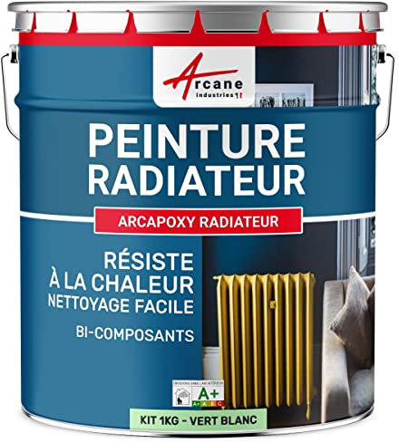 Heizkörper/Heizungsfarbe : ARCAPOXY HEIZKÖRPER RAL 6019 - Grün Weiß - 1 kg (bis zu 5 m² in 2 schichten)