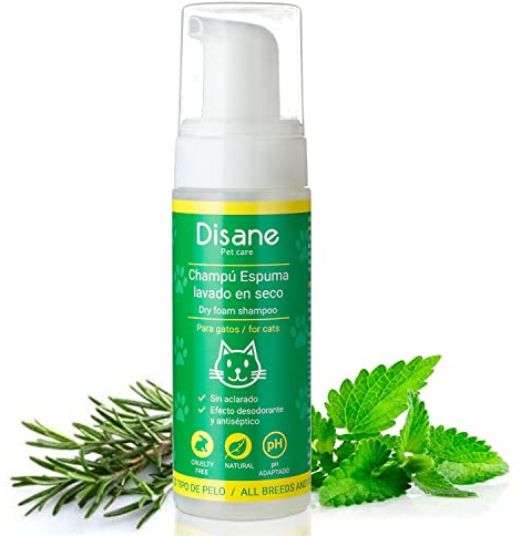 DISANE Cruelty-Free Trockenshampoo für Katzen 200 ml| Trockenschaum für Katzen| ohne Aufspülen, beseitigt Schmutz und schlechte Gerüche aus Katzenhaar | Cruelty-Free