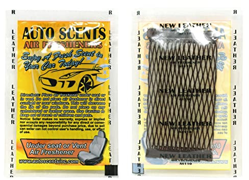 Individually Wrapped - Professional Car Air Freshener Pads - Remove Smells & Add Ambience (15 Per Pack) (New Leather)
