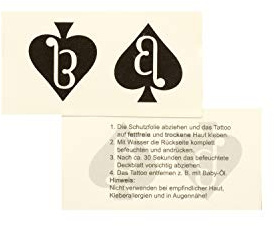 Tattoodrucker Beta-Boy Spade Temporary Tattoo (10), Black Lettering, Waterproof, Adult Age Range, for club or fetish parties