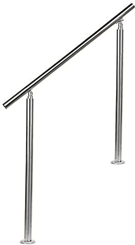 EINFEBEN Geländer Edelstahl Handlauf Treppengeländer 80 cm mit 0 Querstreben, für Treppenhaus innen, Balkon, Hauseingang