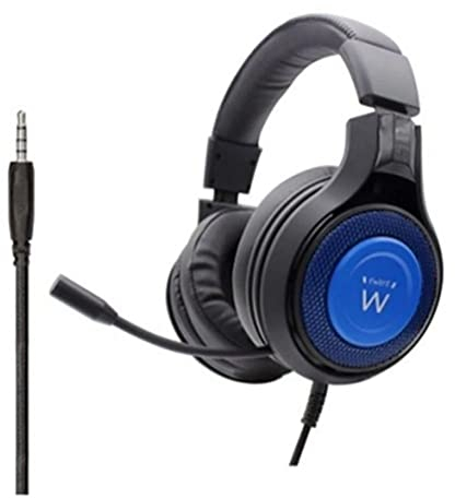 Ewent PL3322|Cuffia Gaming con Microfono Flessibile|Con Jack da 3.5 mm|Cablata con driver 50mm| avo lungo 1.5 M|Cuffie da gioco per PS4-PS5/Xbox One-Xbox X|Nero,Blu