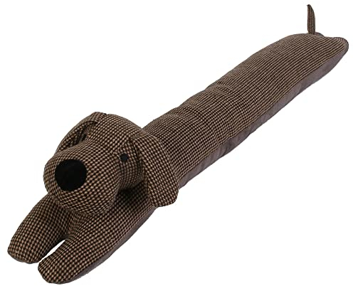Boudin textile pour portes et fenêtres intérieures décoratif en dog-brun 90 cm, isolation des portes d'entrée et des chambres antifle, économie d'espace, économie d'énergie et anti-bruit