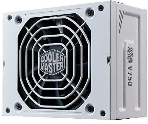 Cooler Master V750 SFX Gold, 750 W 80 Plus Gold, modulares PC SFF/Mini-ITX-Netzteil, semi-passiver leiser hydrodynamischer 92-mm-FDB-Lüfter, SFX-ATX-Adapter, 750 W, Weiß