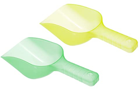 PATIKIL Ice Scoop, 1 Set Plastic 5.9 x 3.3 x 2.4 Ice Maker Shovel for Kitchen Bar Party, Yellow, Green