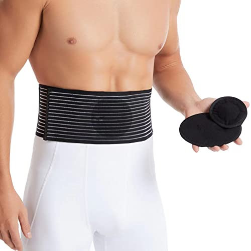 Nabelbruchgurt für Männer und Frauen – Bauchstütze mit Kompressionspolstern – unterstützt die Taille und den Bauch nach Operationen, nach der Geburt und Nabelbruchunterstützung (klein/mittel (1 Stüc
