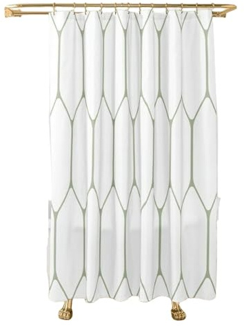 KATIAK Tenda Doccia Tenda Doccia Esagonale Modello A Nido D'Ape Simplistic Geometric Tenda Doccia Con Ganci-9-W240Xh180Cm