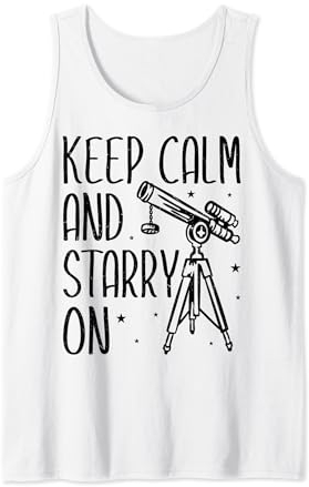Teleskop Nachthimmel Uhr Sterne Astronomie Liebhaber Tank Top