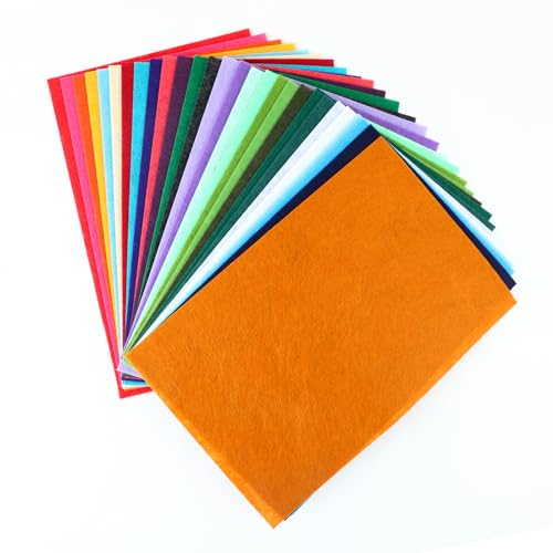 wenrescry Bastelfilz Set - 40 Farben A4 Filzplatten, Filzstoff und Vliesstoff für DIY Handwerk, Nähen und Bastelprojekte, ideal zum Basteln von Puppen, Taschen und Deko