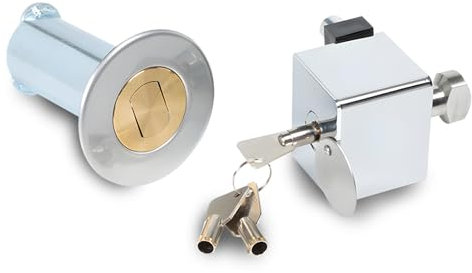 DOJA Barcelona | Serratura per porta arrotolabile | 1 lucchetto con 3 chiavi | chiusura porta garage con gambo di tipo arpione | senza corrispondenza | sicurezza | porta metallica, serratura porta