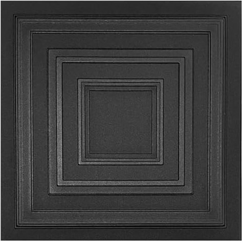 Lot de 100 panneaux 3D en polystyrène de 25 m², 50 x 50 cm, panneaux muraux, décorations, plafonds, revêtement mural, 2 à 3 mm d'épaisseur, polystyrène XPS 0831, noir