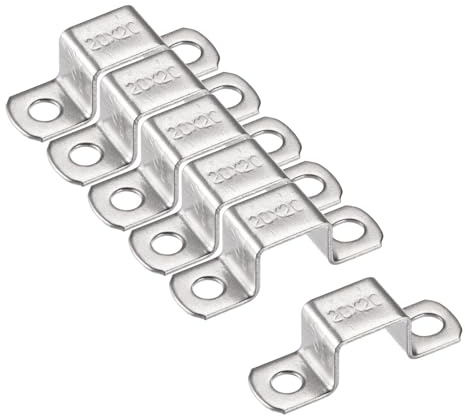 TA-VIGOR 6Pcs U Shaped Connector Bracket, 20mm x 20mm Stainless Steel Bracket Stainless Steel Pipe Clamp, Heavy Duty Conduit Clamps for Door Closed Bar Holder Strut, Pipe Tube Wire Fixing