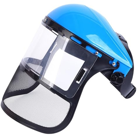 Uitseld Safety Face Shield Mesh Face Protective Shield Strimming Face Shield Dust Face Covers For Construction Work Steel Wire Clear Vision Face Cover Chainsaw Helmet Strimmer Face Guard Forestry Hat