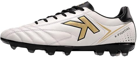 KELME Herren-Fußballschuhe, Fußballschuhe, Cleatss Outdoor Indoor Professional Futsal AG Fußball-Trainings-Sneaker, Weiß/Schwarz, 39.5 EU