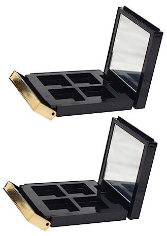 MERRYHAPY 2stücke Kosmetische Aufbewahrungsboxen Für Lidschatten Transparente Kunststoffbehälter Mit Goldenem Für Organisation Von Make-up Und Kosmetik