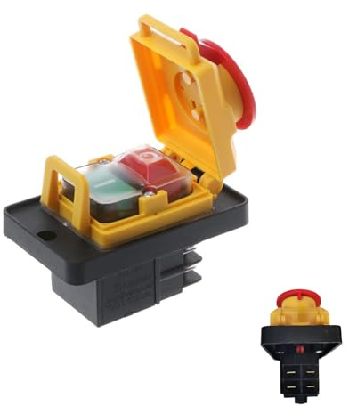 KJD12 Ersatz Schalter, 4-pin wasserdichter magnetischer Start-Stopp-Druckschalter, Schalter Not-Halt-Schalter, Wasser Staubdichter Maschinenschalter Switch
