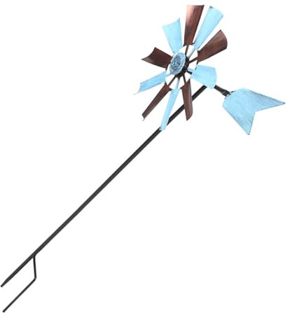 Yardenfun Garten Windrad Metall Windmühle Windspiel Mit Pfahl Außenbereich Garten Hof Dekoration Langlebig Wetterbeständig