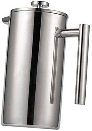 Cabilock Cafetera De Prensa Francesa De Acero Inoxidable Tetera Multifuncional Con Filtro Para y Té Infusor De Doble Capa Ideal Para Hogar y Oficina