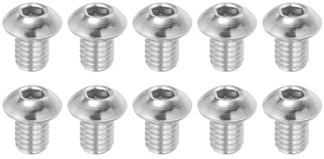 PATIKIL 10pz Viti a Testa Bombata con Esagono Incassato, 3/8-16x1/2 Acciaio Inossidabile 304 Bulloni Testa Cilindrica Esagono Incassato Viti Completamente Filettatura Completa Fine UNC