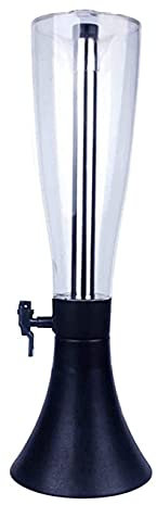 Dispensador de Bebidas, dispensador de Cerveza, Barril de Cerveza, dispensador de Torre de Cerveza, dispensador de Torre de Bebidas Transparente de 4 l, con Tubo de Hielo de Acero Inoxidable extraíbl