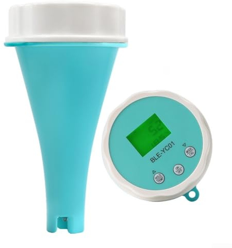 Eawfgtuw Professioneller Wasserqualitätsanalysator pH ORP CL Temperaturtester mit digitalem LCD-Display IP67 Wasserdicht BT 5.2 App Steuerung für Pool Aquarium Labor