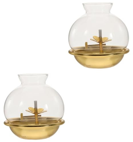 ABOOFAN 2 Stück Butterlampe Kugeln Für Petroleumlampen Retro-petroleumlampe Ätherische Ölheizung Klare Petroleumlampe Fackel Dochte Für Öllampen Heim Kerosinöl Licht Tiki