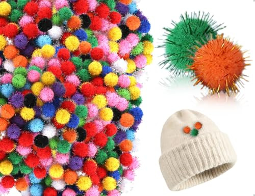 Emezddo 250 Pezzi di Pompon per Artigianato, Piccole Palline di Feltro, Mini Pompon Soffici, Usati per Ghirlande di Cappelli, Decorazioni Fai da Te per Feste (Colorate, 15 mm)