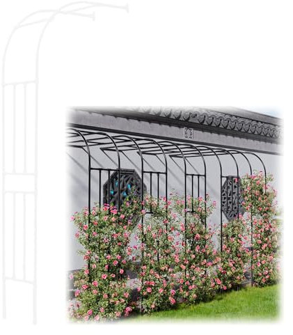 Eleganter Gartenbogen, Metall-Pflanzenstütze für Kletterrosen, massives Rankgitter für Terrasse und Rasen, Hochzeitsdekoration, Weiß, 90 x 240 x 45 cm